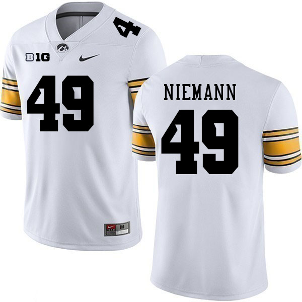Iowa Hawkeyes #49 Nick Niemann College Football Jerseys Stitched Sale-White